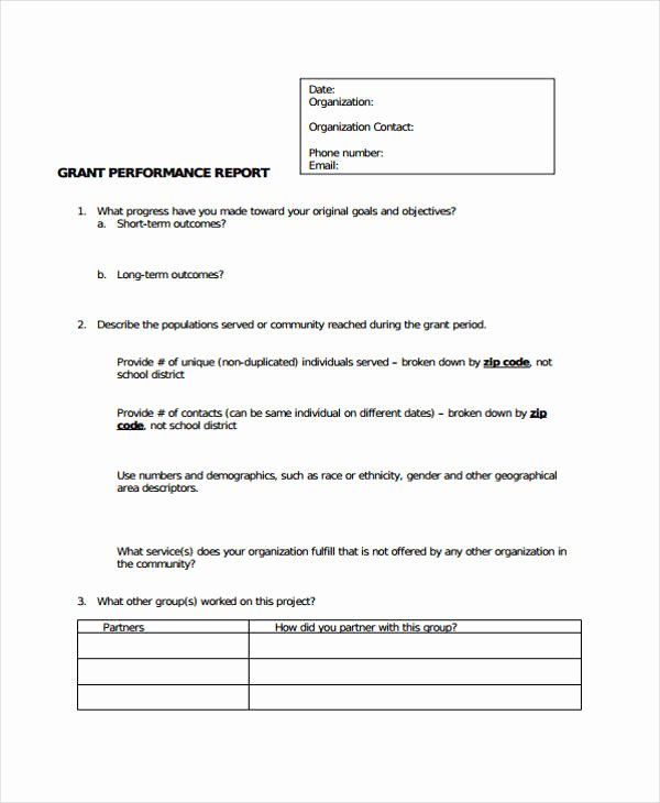 Grant Report Sample Fresh 10 Grant Report Templates