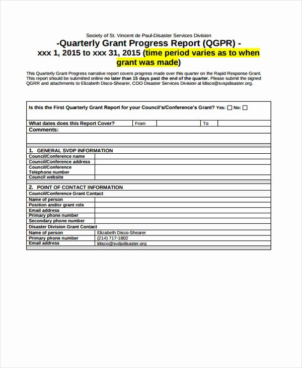 Grant Report Sample Unique 10 Grant Report Templates