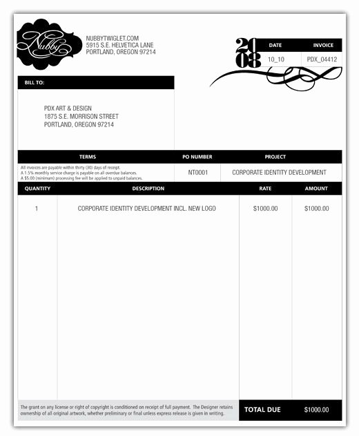 Graphic Design Invoice Examples Awesome Great Invoice Design Template Design Biz