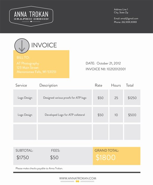 Graphic Design Invoice Examples Elegant Design An Invoice that Practically Pays Itself — Sitepoint