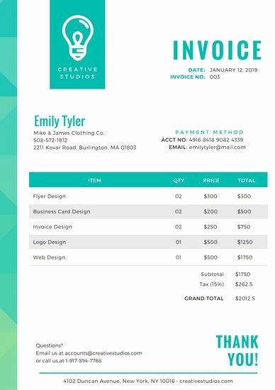 Graphic Design Invoice Examples Luxury Customize 203 Invoice Templates Online Canva