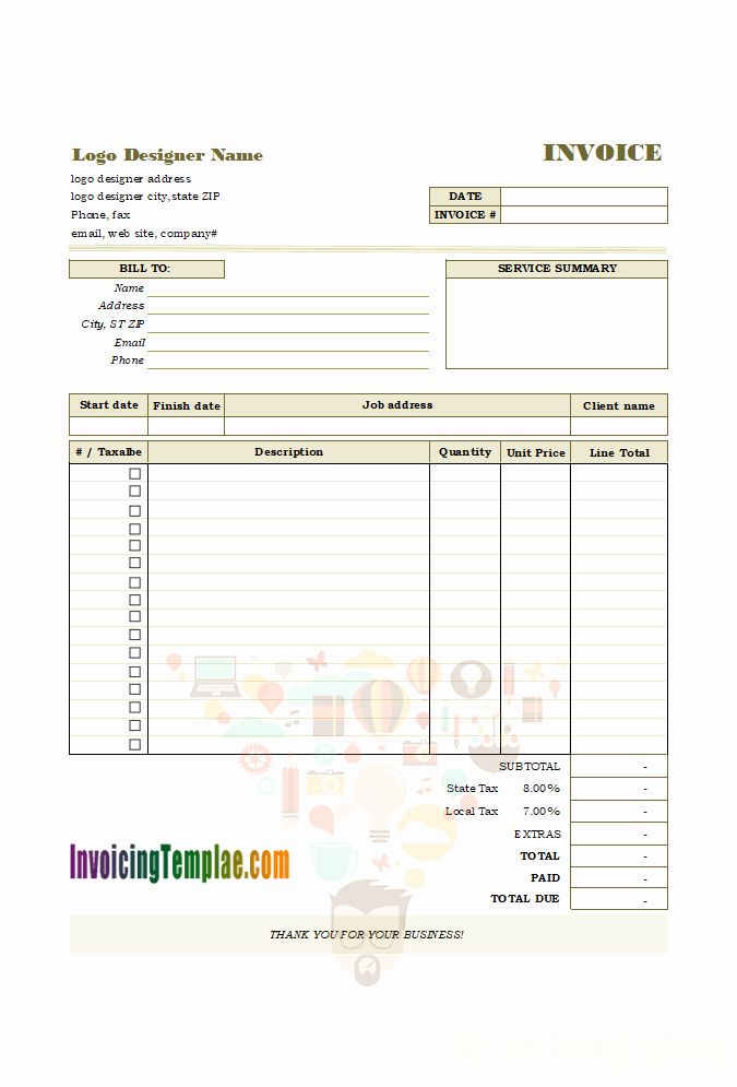 Graphic Design Invoice Examples New Freelance Graphic Designer Invoice Template Bonsai