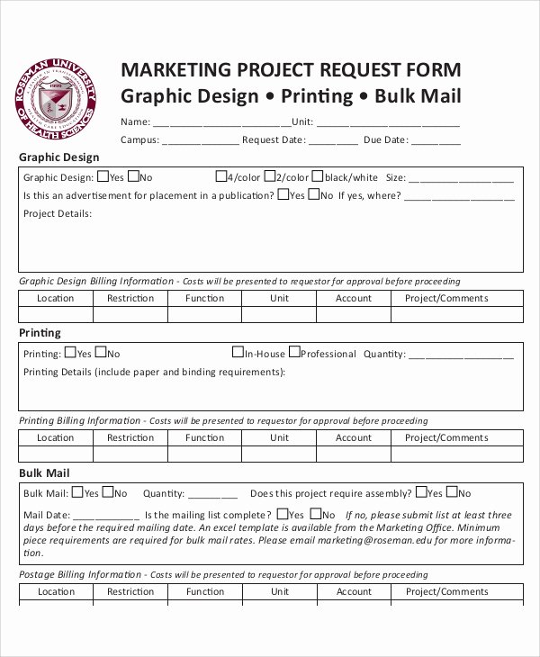 Graphic Design Project Request form Fresh 50 Sample Request forms