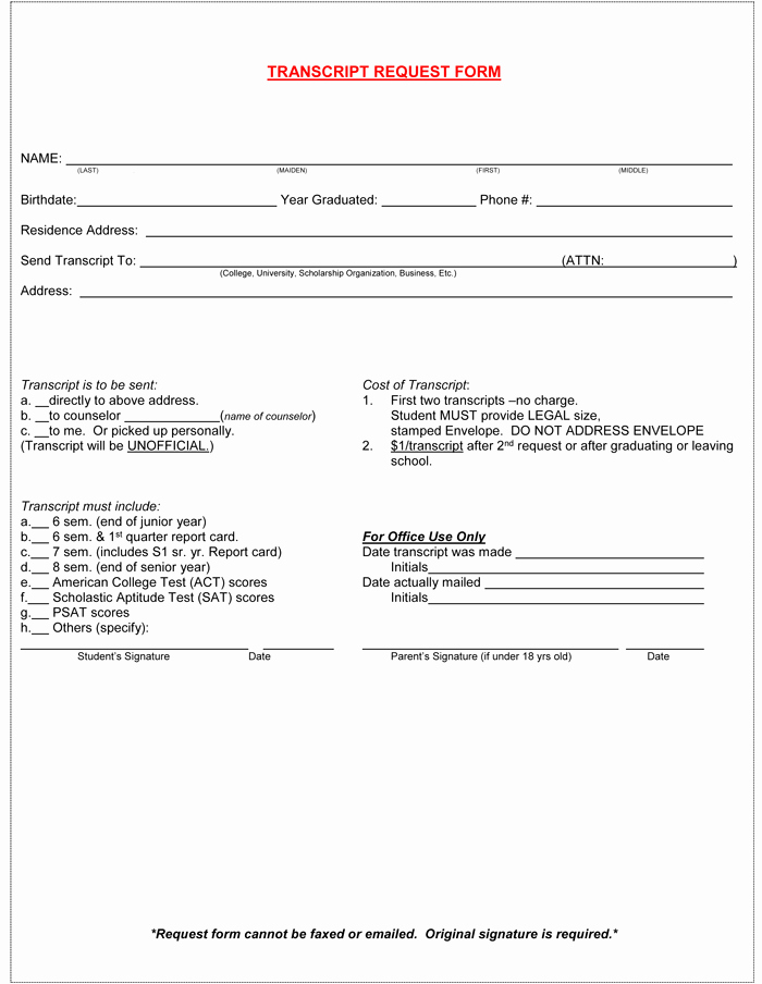 Graphic Design Request form Template Best Of 6 Printable Transcript Request Templates