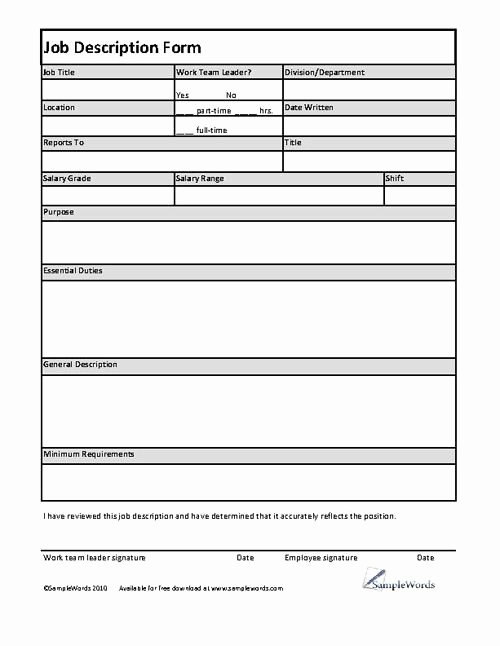 Graphic Design Request form Template Fresh Simple Job Description Template