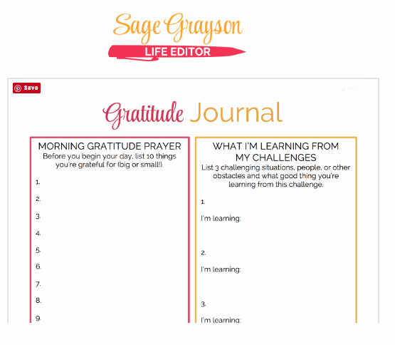 Gratitude Journal Template Free Awesome Printable Gratitude Journal