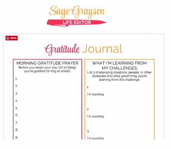 Gratitude Journal Template Free Awesome Printable Gratitude Journal