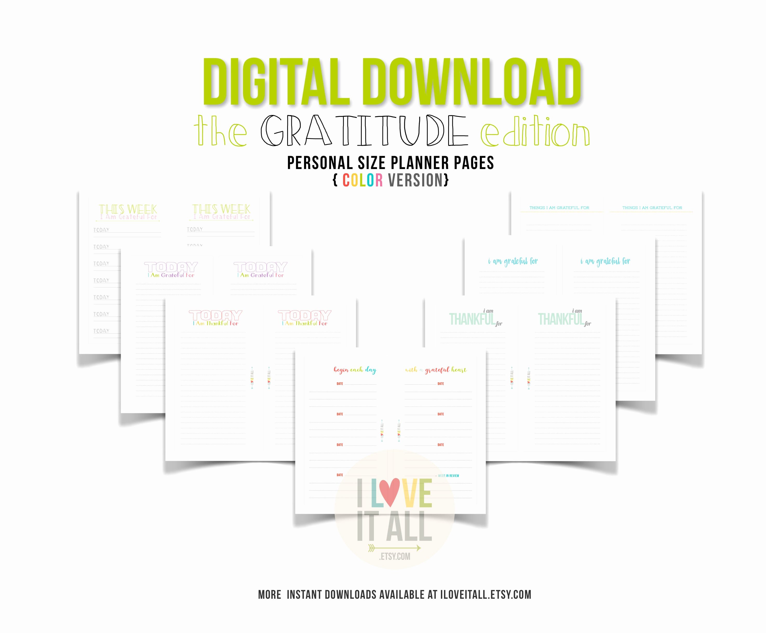 Gratitude Journal Template Free Best Of Gratitude Journal Planner Pages Color Planner Insert