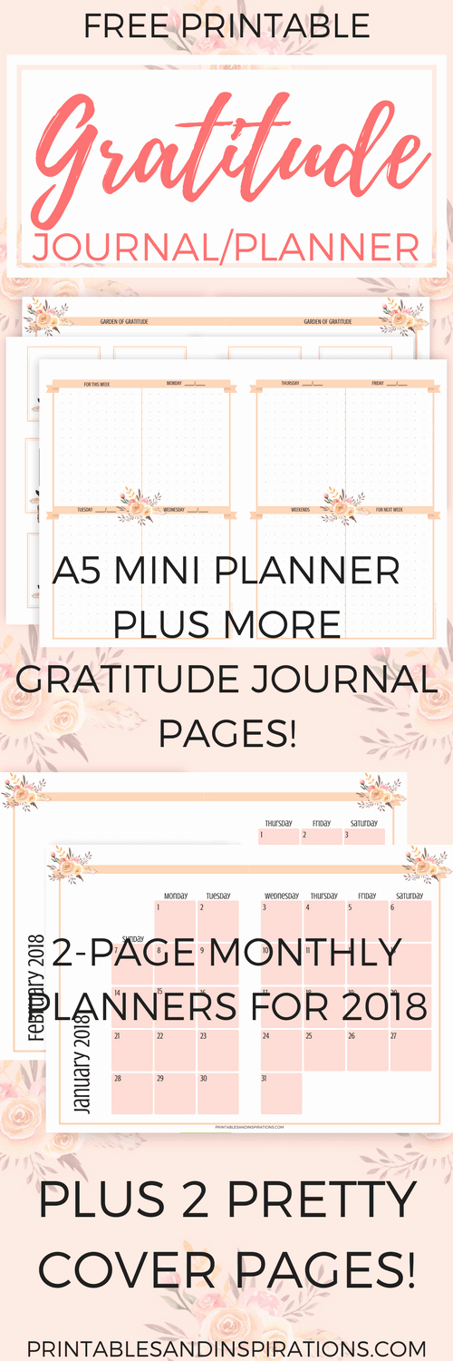 Gratitude Journal Template Free Elegant Free Gratitude Journal Planner Plus 2018 Calendar