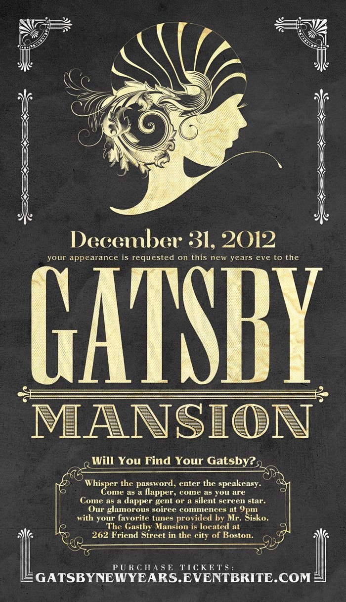 Great Gatsby Party Invitation Template Free Awesome Invite Great Gatsby Graphics Pinterest