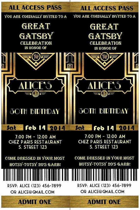 Great Gatsby Party Invitation Template Free Fresh Great Gatsby Style Art Deco Party Invitation Prom by Studiodmd