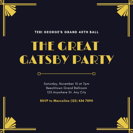 Great Gatsby Party Invitation Template Free Inspirational Customize 65 Great Gatsby Invitation Templates Online Canva