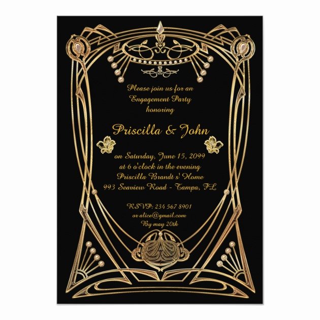 Great Gatsby Party Invitation Template Free Inspirational Personalized Great Gatsby Party Invitations