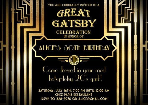 Great Gatsby Party Invitation Template Free Luxury Gatsby Party Invitation