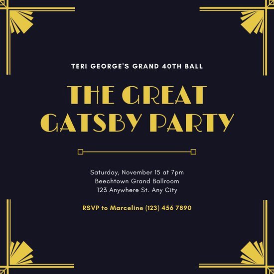 Great Gatsby Party Invitation Templates Beautiful Customize 64 Great Gatsby Invitation Templates Online Canva