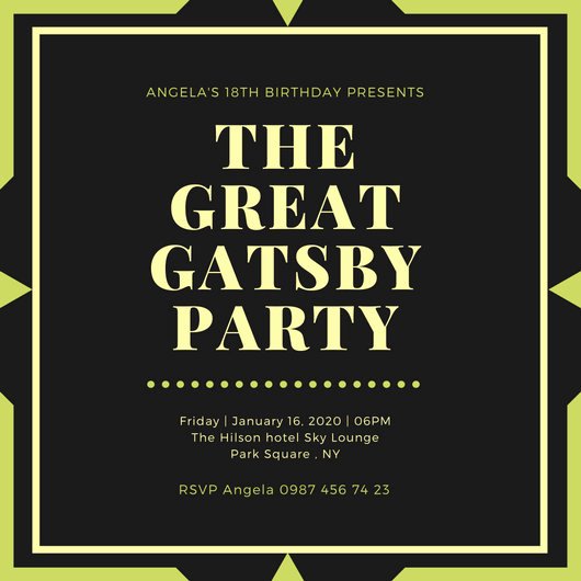 Great Gatsby Party Invitation Templates Luxury Customize 204 Great Gatsby Invitation Templates Online