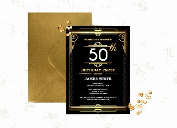 Great Gatsby Party Invitation Templates Luxury Great Gatsby Birthday Invitation Template Art by Partygraphix