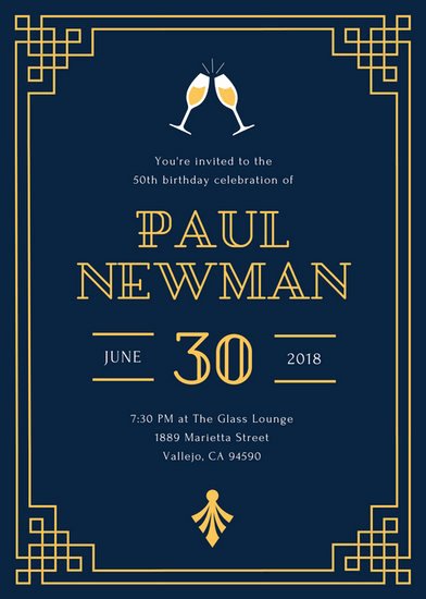 Great Gatsby Party Invitation Templates New Customize 204 Great Gatsby Invitation Templates Online