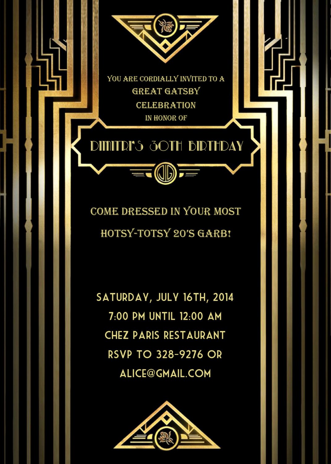 Great Gatsby Prom Invitations Lovely Great Gatsby Style Art Deco Party Invitation Prom Birthday