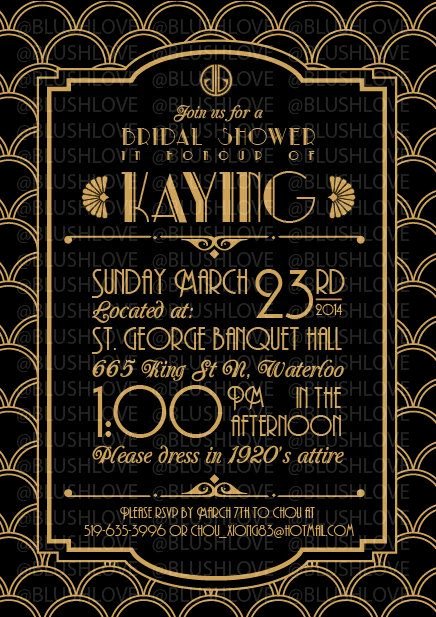 Great Gatsby Prom Invitations Luxury Great Gatsby Bridal Shower Invitation Digital File by