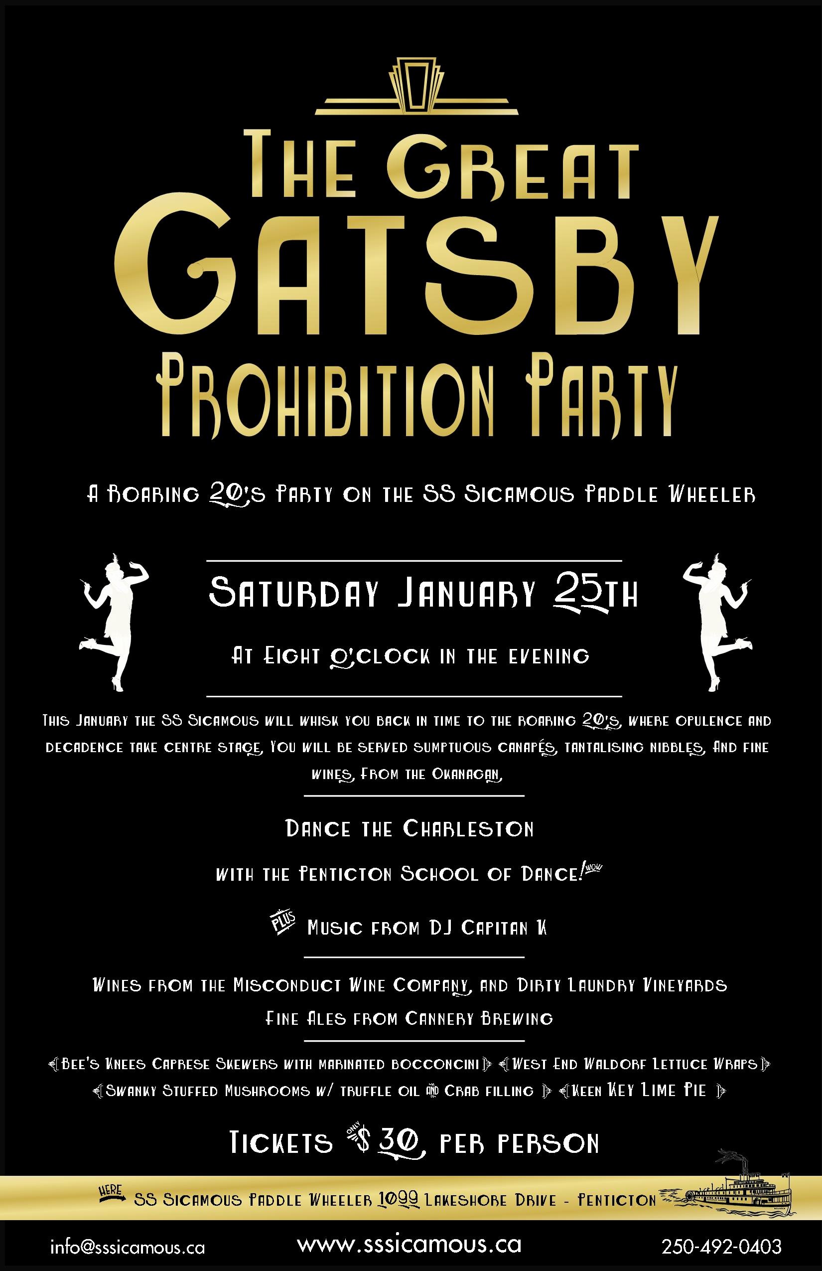 Great Gatsby Ticket Template Beautiful the Great Gatsby Prohibition Party