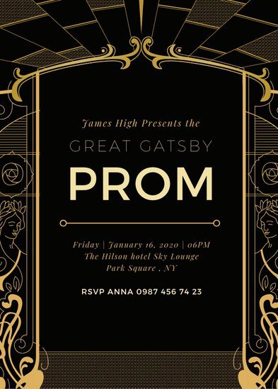 Great Gatsby Ticket Template Inspirational Customize 64 Great Gatsby Invitation Templates Online Canva