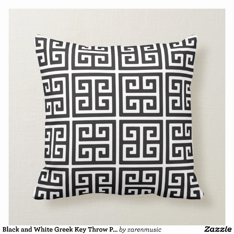 Greek Key Pattern Template Beautiful Black and White Greek Key Throw Pillow