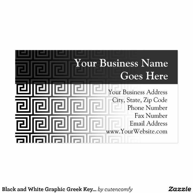 Greek Key Pattern Template New Black and White Graphic Greek Key Pattern Business Card