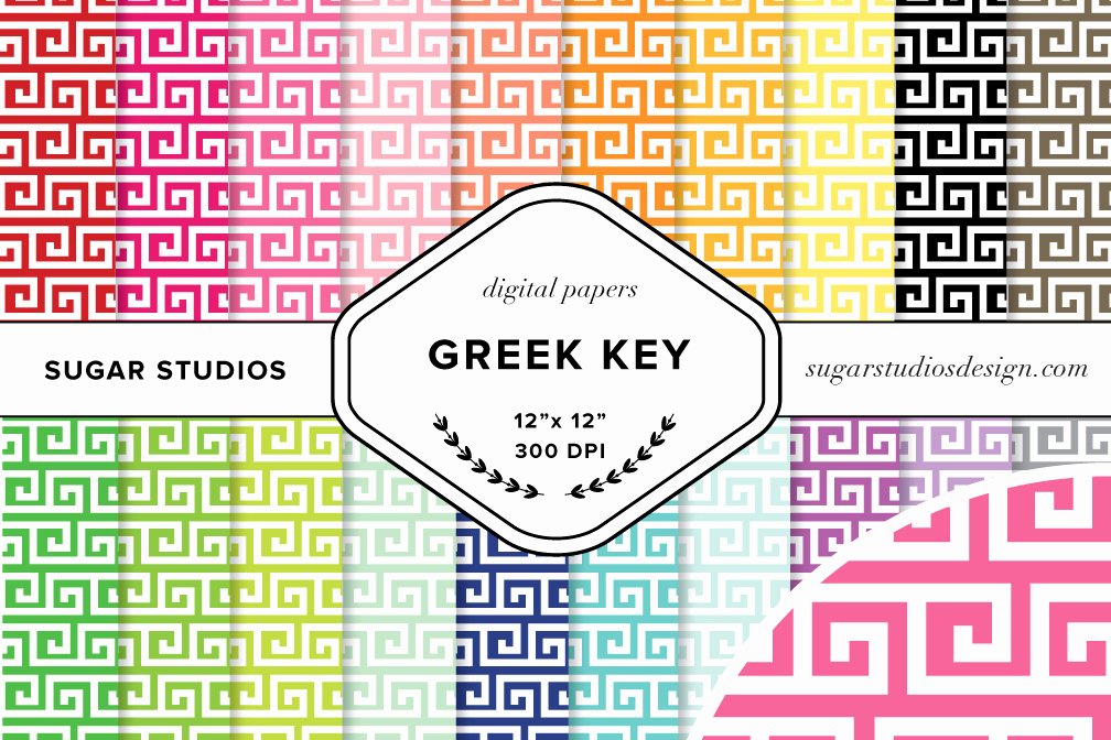 Greek Key Pattern Template Unique Greek Key Digital Background Papers Patterns On Creative