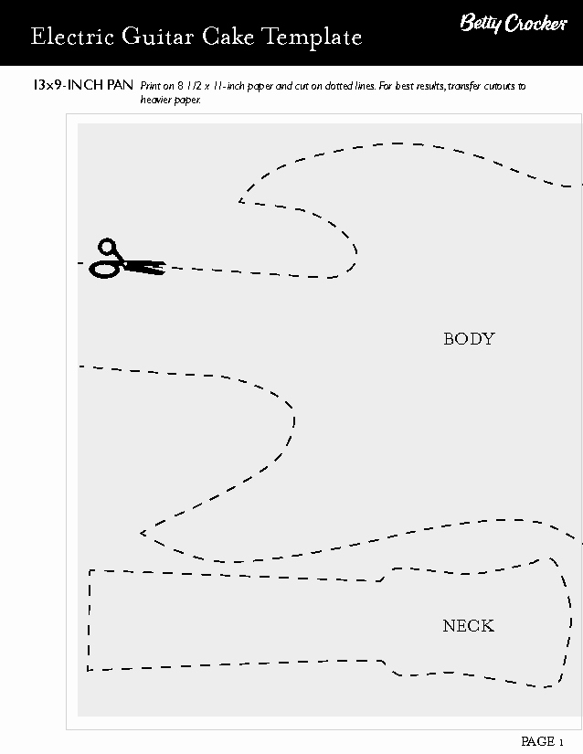 Guitar Cake Template Elegant Pdf About Electric Guitar Cake Template Lookpdf