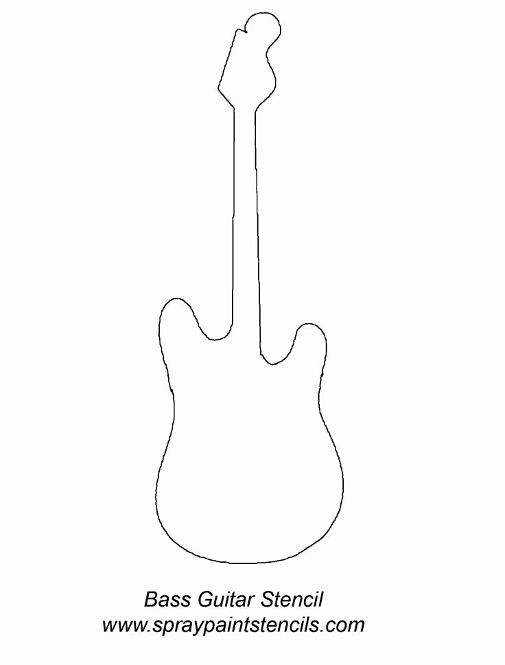 Guitar Cake Template Lovely Bass Guitar Stencil 1 200×1 580 Pixels