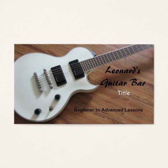 Guitar Lesson Gift Certificate Template Beautiful Electric Guitar Lessons Business Card