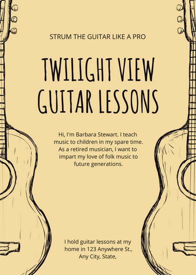 Guitar Lesson Gift Certificate Template Best Of Music Flyer Templates Canva