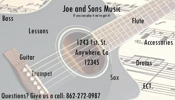 Guitar Lesson Gift Certificate Template Unique 1000 Images About Business Cards On Pinterest