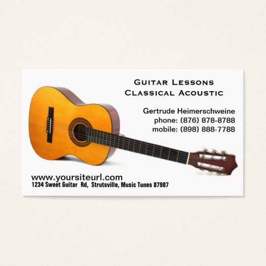 Guitar Lesson Gift Certificate Template Unique Classic Acoustic Guitar Music Lessons Business