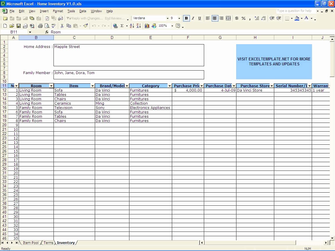 Gun Inventory Spreadsheet Unique Home Inventory