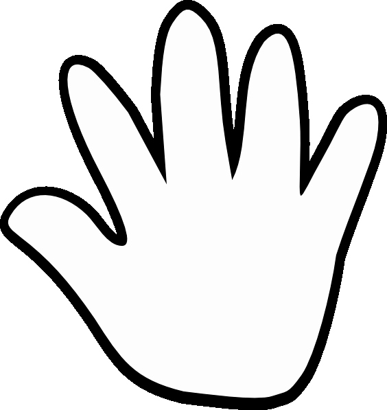 Hand Cut Out Template Luxury Child Handprint Black White Clip Art at Clker Vector