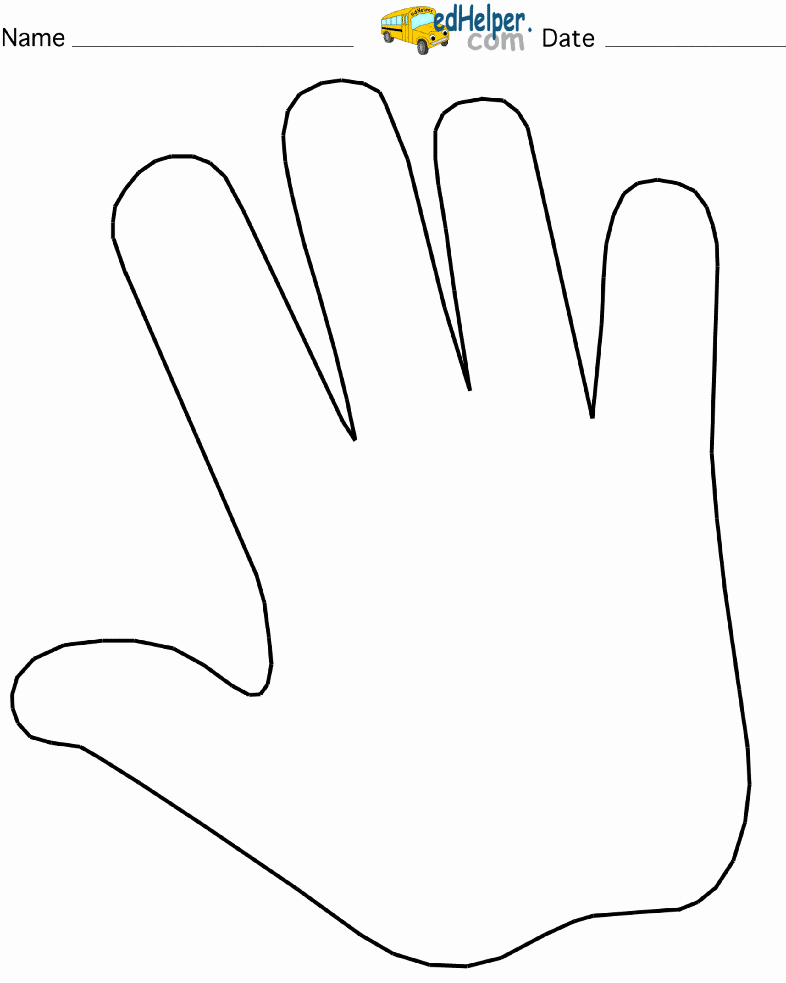 Hand Cut Out Template Luxury Handprint Clipart Three Pencil and In Color Handprint