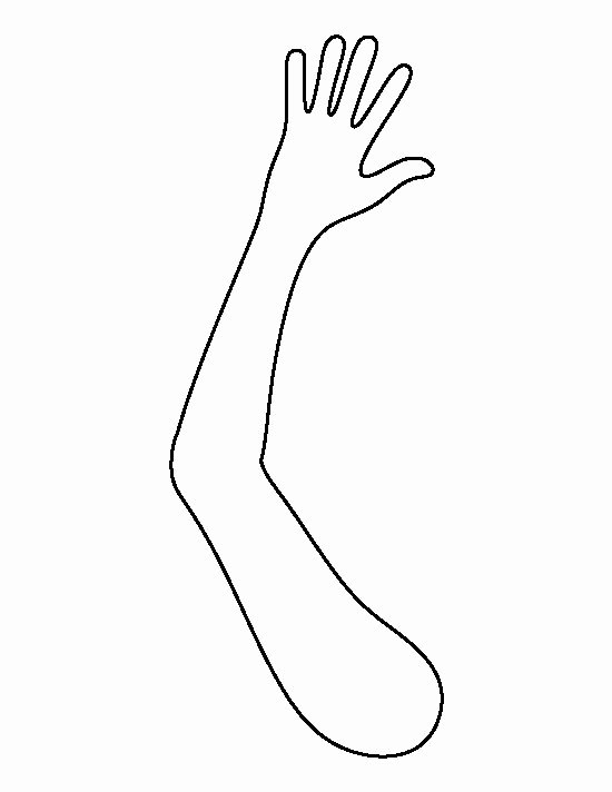 Hand Cut Out Template Unique Hand and Arm Pattern Use the Printable Outline for Crafts