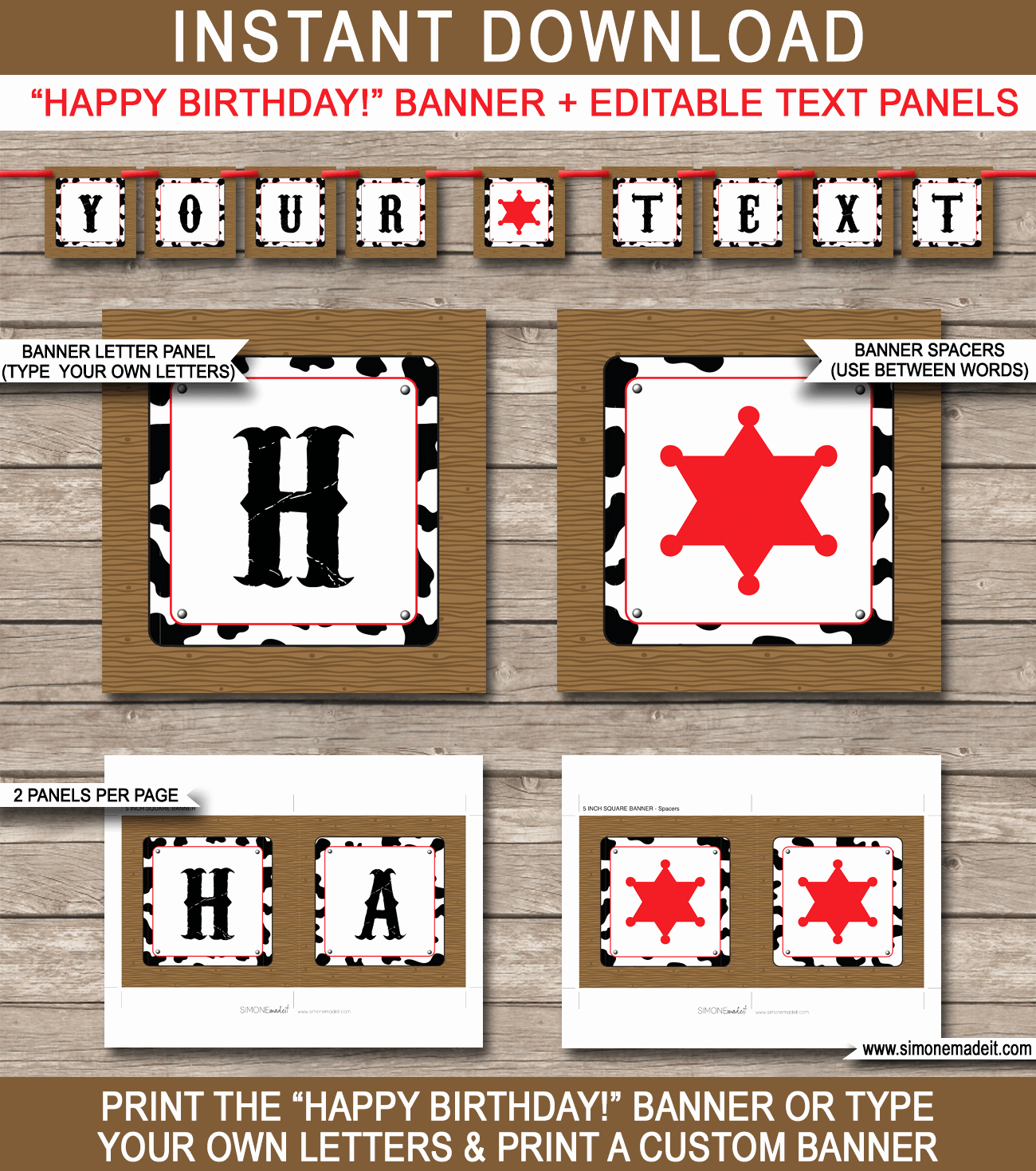 Happy Birthday Sign Template Inspirational Cowboy Party Banner Template Birthday Banner