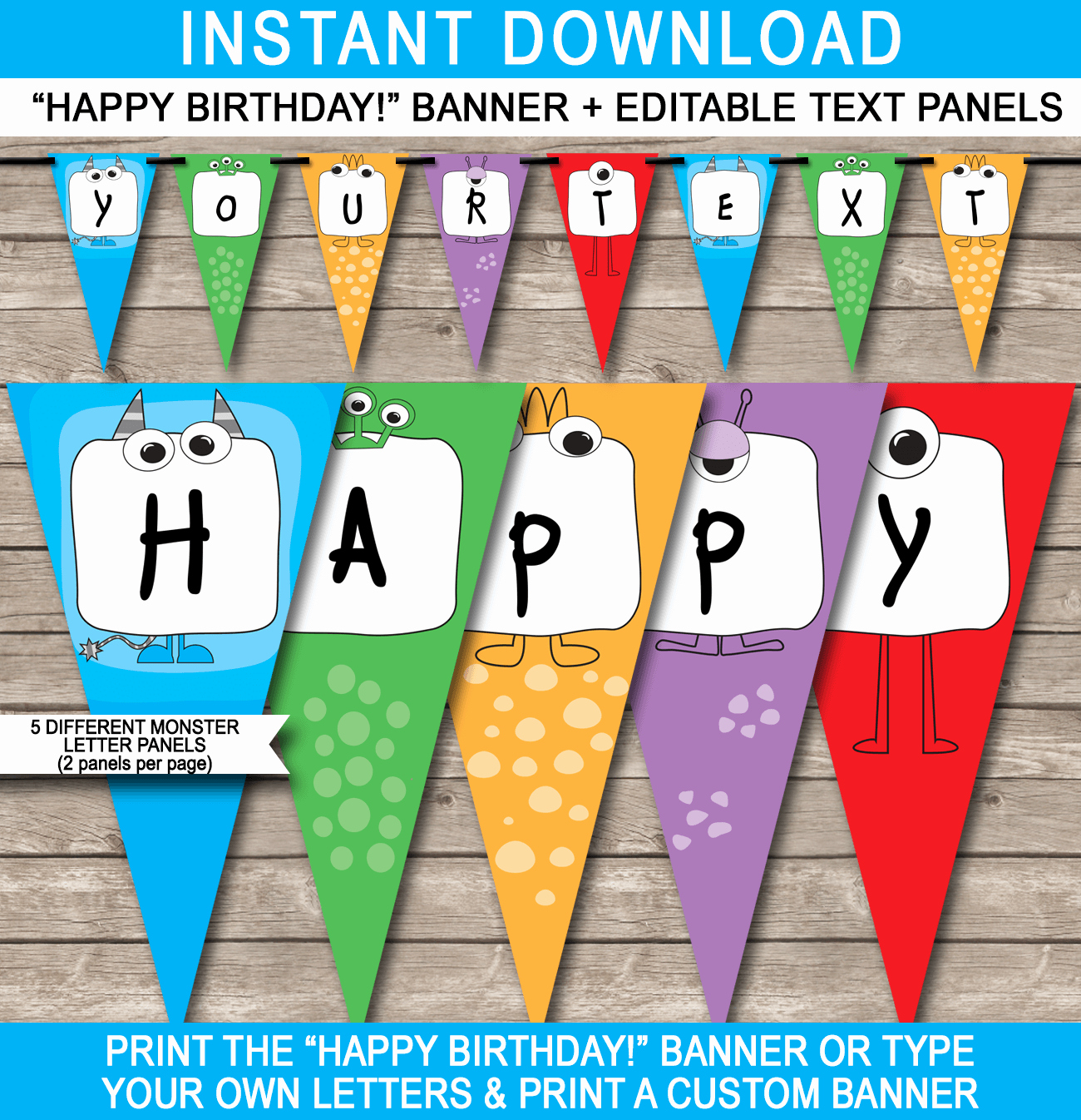 Happy Birthday Sign Template Inspirational Monster Party Banner Template Birthday Banner