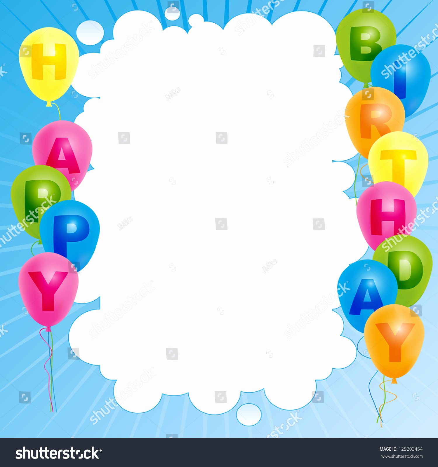 Happy Birthday Sign Template New Happy Birthday Card Template Color Balloons Stock