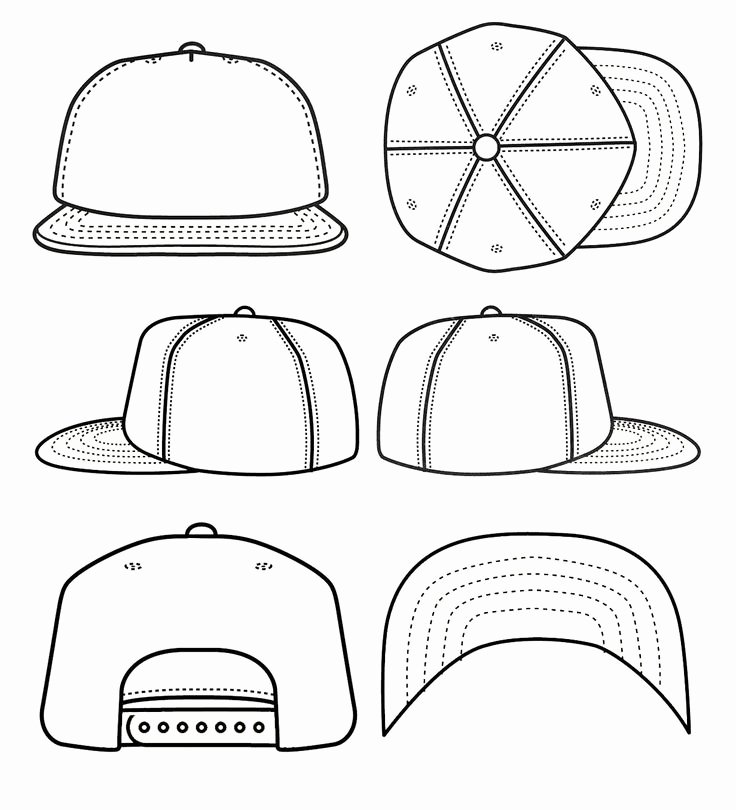 Hat Template Vector Awesome Best S Of Blank Snapback Stencil Snapback Hat