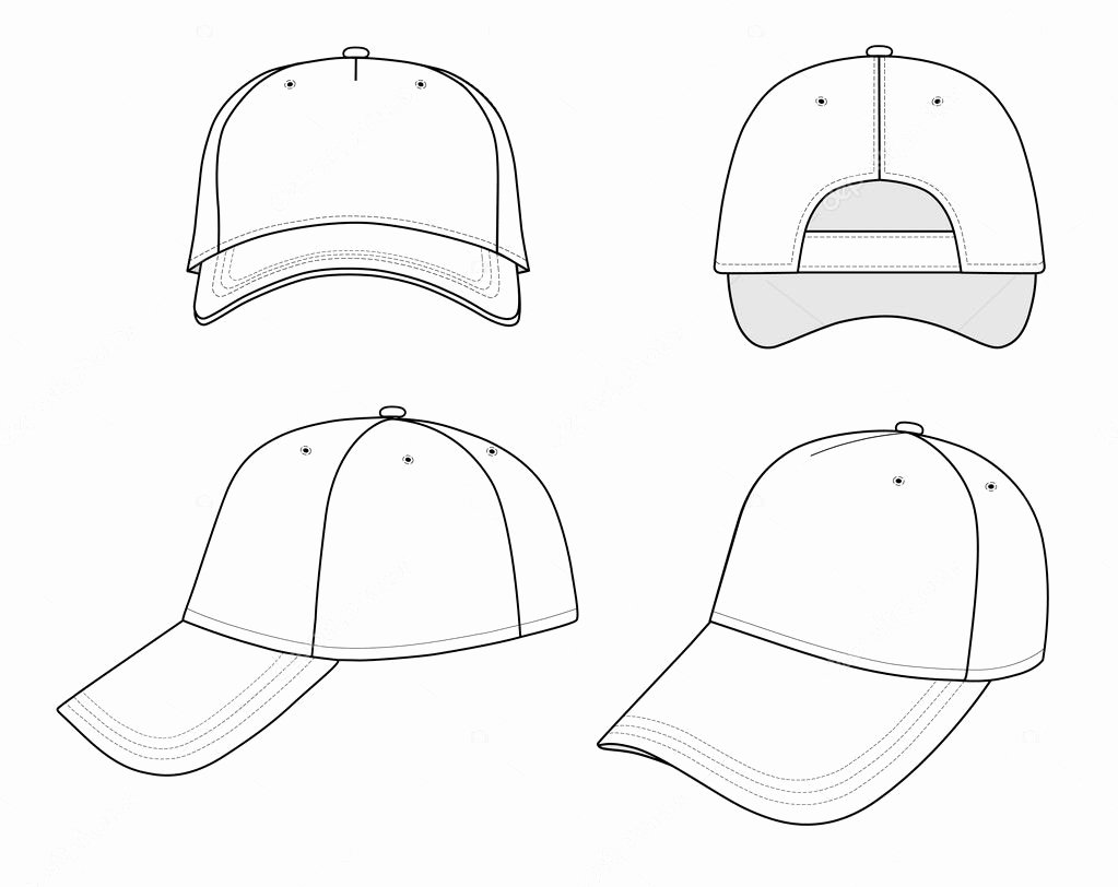 Hat Template Vector Awesome Outline Cap Vector Illustration — Stock Vector © Arlatis