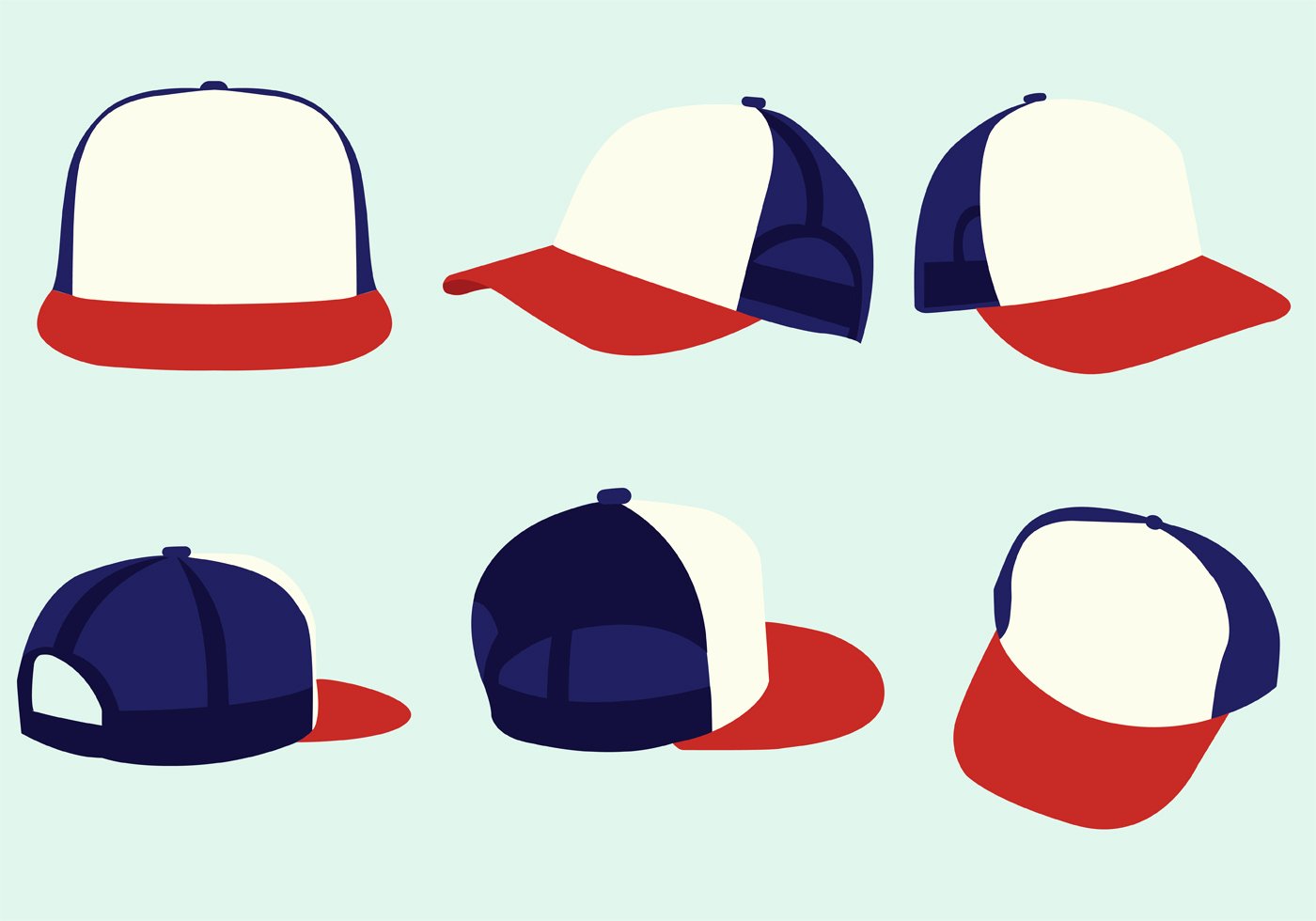 Hat Template Vector Beautiful Trucker Hat Vector Pack Download Free Vector Art Stock