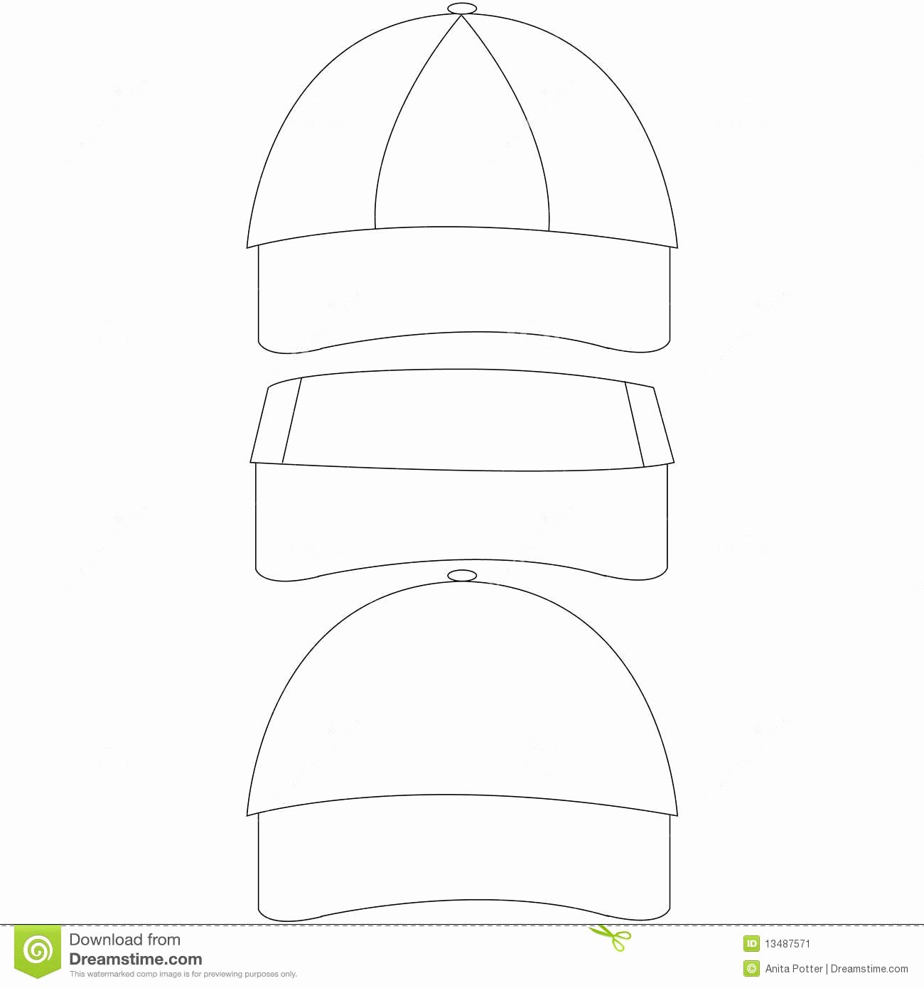 Hat Template Vector Best Of Set Of Blank Hat Templates Stock Vector Illustration Of