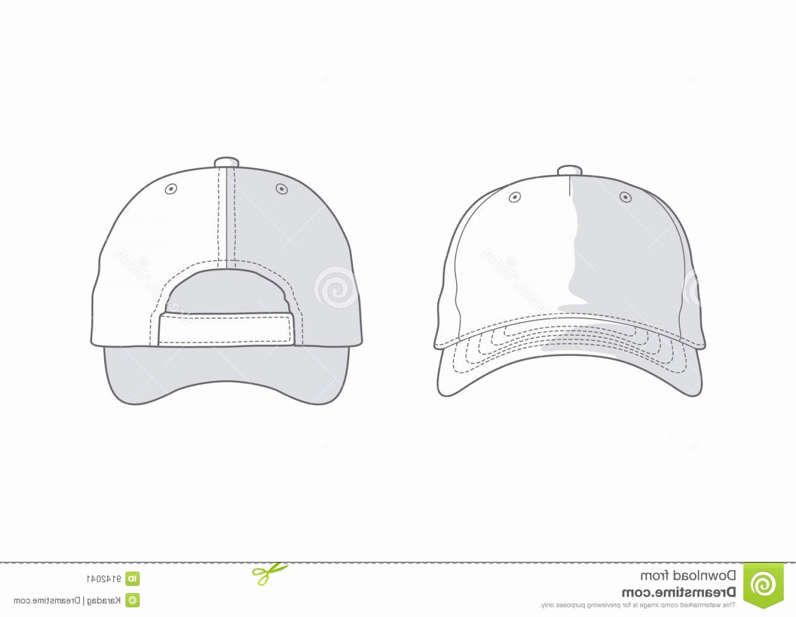 Hat Template Vector Elegant Baseball Cap Vector Art