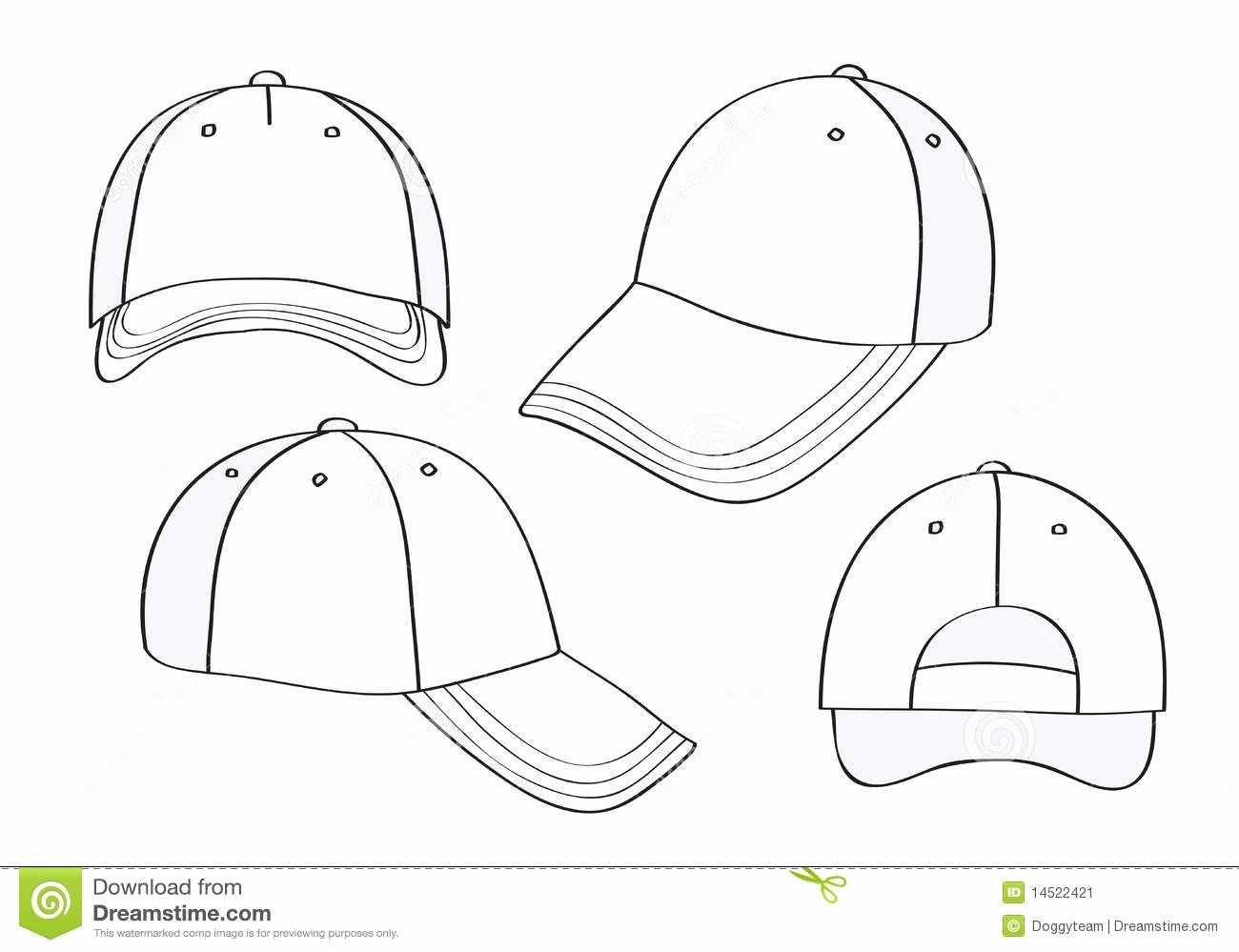 Hat Template Vector Lovely Blank Cap Stock Vector Illustration Of Objects