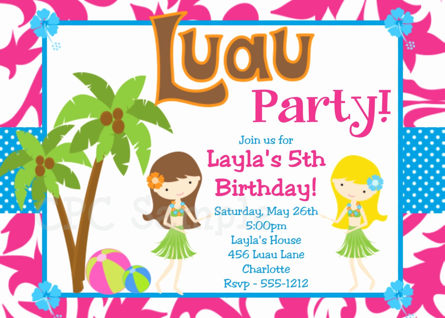 Hawaiian themed Invitation Templates Free Beautiful 20 Luau Birthday Invitations Designs