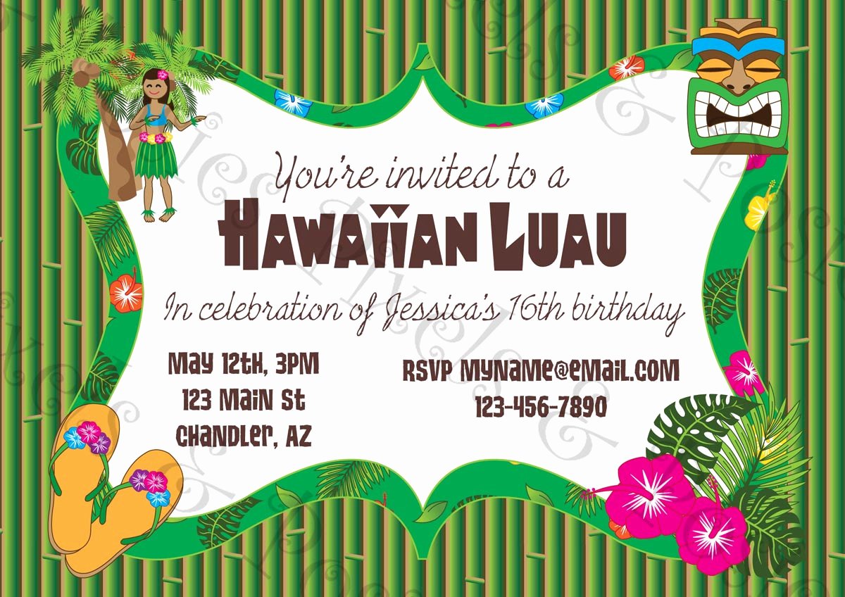 Hawaiian themed Invitation Templates Free Beautiful Printable Luau Invitation Clipart Clipart Suggest